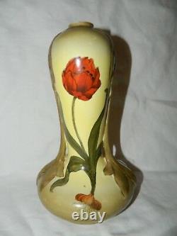 Antique Art Nouveau Hand Painted Limoges Porcelain Tulip Vase
