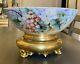 Antique B & Co. Limoges France Punch Bowl And Stand Handpainted Grapes