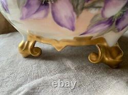 Antique Bawo And Dotter Limoges France cachepot bowl Hand Painted signed 1845