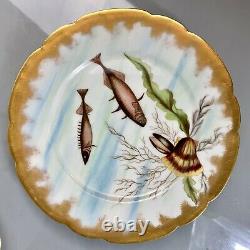 Antique CFH GDM Charles Field Haviland Limoges Fish Plates c1888