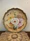 Antique Coronet Limoges Hand Painted Dupont Signed Floral Gold Trim 10 Plate