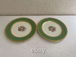 Antique Charles Ahrenfeldt Limoges France Pair of Porcelain Plates Floral Dec