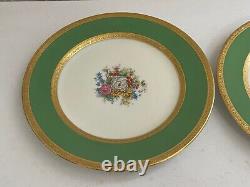 Antique Charles Ahrenfeldt Limoges France Pair of Porcelain Plates Floral Dec