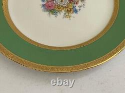 Antique Charles Ahrenfeldt Limoges France Pair of Porcelain Plates Floral Dec