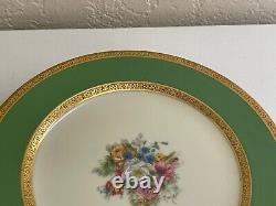 Antique Charles Ahrenfeldt Limoges France Pair of Porcelain Plates Floral Dec