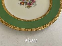 Antique Charles Ahrenfeldt Limoges France Pair of Porcelain Plates Floral Dec