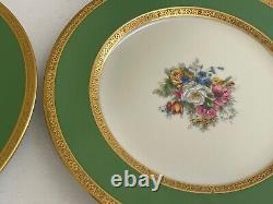 Antique Charles Ahrenfeldt Limoges France Pair of Porcelain Plates Floral Dec