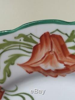 Antique Charles Ahrenfeldt Limoges SAXE Hand-Painted POPPY PLATES Set of 11