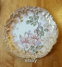 Antique Coiffe Factory Hand Painted Limoges Set of (4) 7 Dessert/Salad Plates