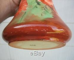 Antique D&c Delinieres Limoges China Porcelain 11.25 Vase Hand Painted Poppies