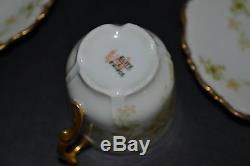 Antique Elite Limoges Bawo & Dotter Hand Painted Set Of 5 Demitasse Cups With Sa