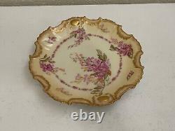 Antique Flambeau China Coiffe Limoges France Porcelain Plate w Floral Decoration