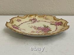 Antique Flambeau China Coiffe Limoges France Porcelain Plate w Floral Decoration