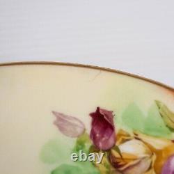 Antique Floral Limoges Coronet E Moem 10.75 Platter Painted Roses Signed Rancon