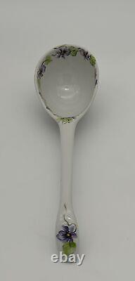 Antique Floral Limoges Hand Painted Punch Bowl Ladle Signed L. Lenner 5-2-00