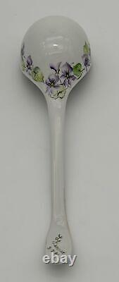 Antique Floral Limoges Hand Painted Punch Bowl Ladle Signed L. Lenner 5-2-00