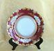Antique French Gda Limoges Hand Painted Red Floral Plate Heavy Gold Encrusted