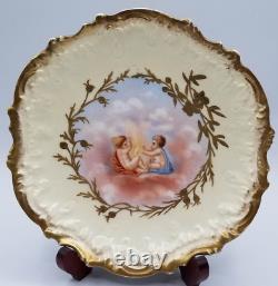Antique French Hand Painted Ls&s Limoges Angel Gilt Plate 8.25