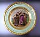 Antique French Hand Painted Porcelain Landscape Women Sheep Cabinet Plate