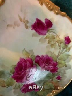 Antique French J. P. Limoges Hand Painted Dish Set Signed Sherratt