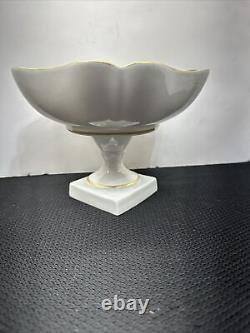 Antique French LIMOGES Porcelain Footed Bowl Compote Centerpiece Hand Painted