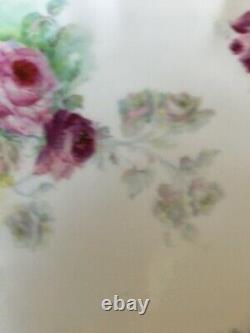 Antique French Limoges Charger with Hand Painted Roses