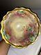 Antique French Pickard Hand Painted Limoges China Punch Bowl Cranberries Gold