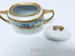 Antique GDA Limoges, France 6-Piece Hand-Painted Porcelain Tea Service