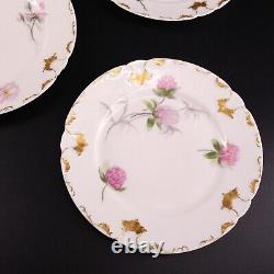 Antique GDA Limoges France Hand Painted Bread Plates Set Of 8 Botanical Floral