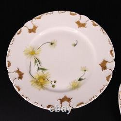 Antique GDA Limoges France Hand Painted Bread Plates Set Of 8 Botanical Floral