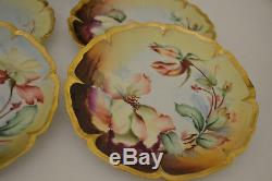 Antique Gda France Hand Painted Platter With Four Plates