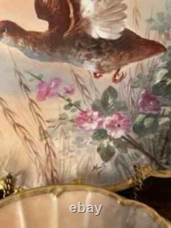 Antique Gorgeous Design Limoges Gold Trim Large Oval Platter & Four Plates
