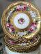 Antique Hammersley England Handpainted Set 6 Plates Pink Roses Heavy Gold Gilt