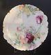 Antique H&c Limoges France Hand Painted Roses Charger 14d