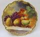 Antique Hand Painted 13.5 Lrl Limoges Grapes Charger Plate Signed Early 1900s