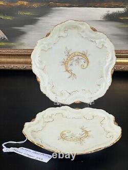 Antique Hand Painted 19th Century Limoges France Pair of Decorative Plate