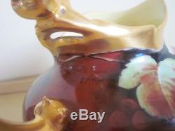 Antique Hand Painted Currants Pickard China Pitcher Signed