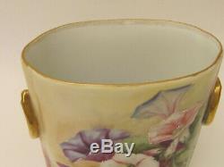 Antique Hand Painted Limoges Guerin Cache Pot Vase Petunia Decoration 1900