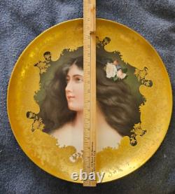 Antique Hand Painted Limoges Wall Plaque /Plate Large signed