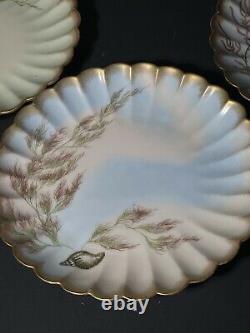 Antique Hand Painted Plates 9 Limoges RARE Seashells H&C L France Signed