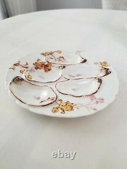 Antique Haviland & Co. Limoges Oyster Plate, Floral