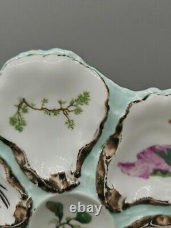 Antique Haviland & Co Limoges Sea-Life 6 Well Hand Painted 9 Oyster Plate