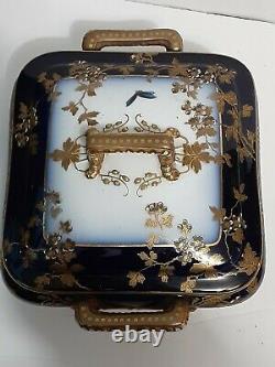 Antique Haviland Limoges Ch Field Ornately Hand Decorated Covered Serving Dish