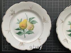 Antique Haviland Limoges China Porcelain Fruit Plates Set of 6 Hand Painted EX