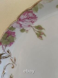 Antique Haviland Limoges, France Hand Painted Roses Design Platter