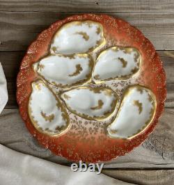 Antique Haviland Limoges Gold Painted OYSTER Plate Gilman Collamore & Co? NN