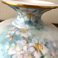 Antique Haviland Limoges Hand Painted Blueberries Floral Punch Bowl 1893-1930