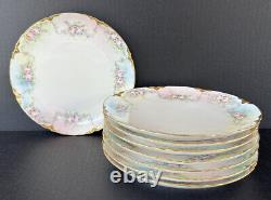 Antique Haviland Limoges Plates 8 1/2 Pink Rose Swags Canfield c. 1918 Set of 8