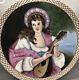 Antique Haviland & Co Hand Painted Lady With Guitar Exquisite Porcelain Plate
