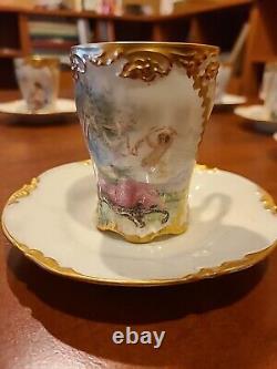 Antique JPL Jean Pouyat France Limoges Tea Set 1908 Cup And Saucer